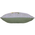 Poszewka dekoracyjna 43x43 biała, w zielony ornament i żółte cytryny