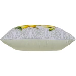 Poszewka dekoracyjna 43x43 biała, w zielony ornament i żółte cytryny