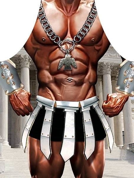  Zabawny fartuszek kuchenny 50x70 cm umięśniony gladiator 