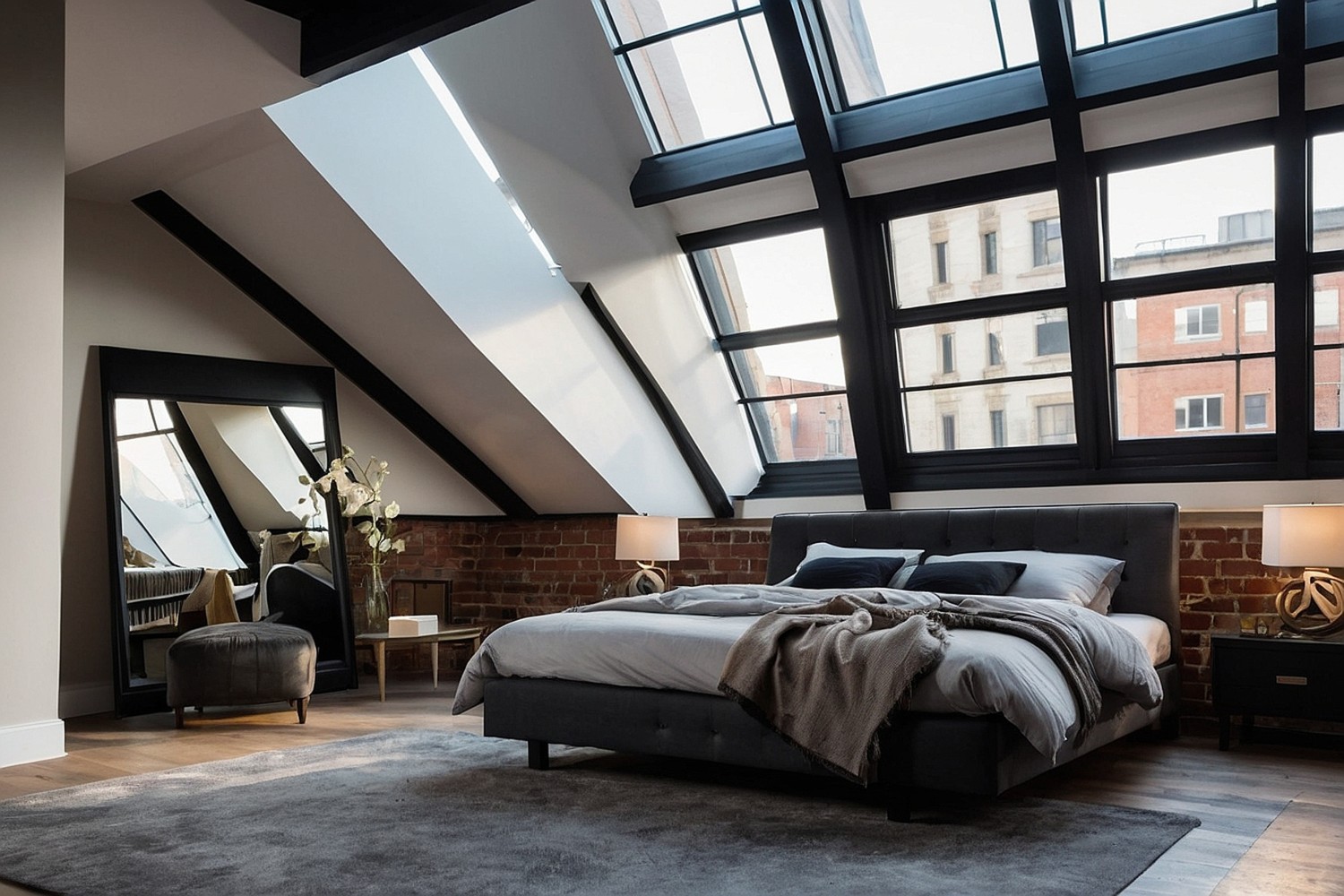 sypialnia loft poddasze