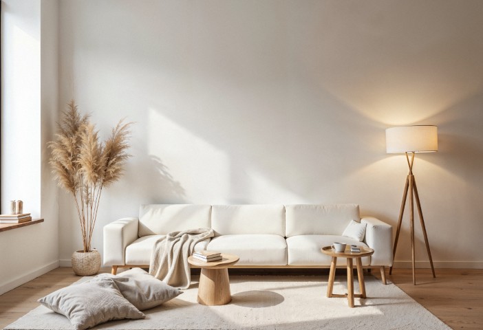 bezowy salon boho