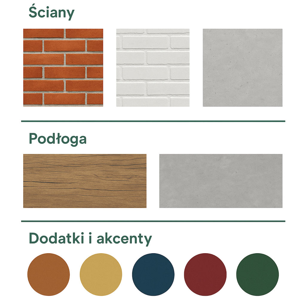 paleta kolorow i wzorow loft vintage