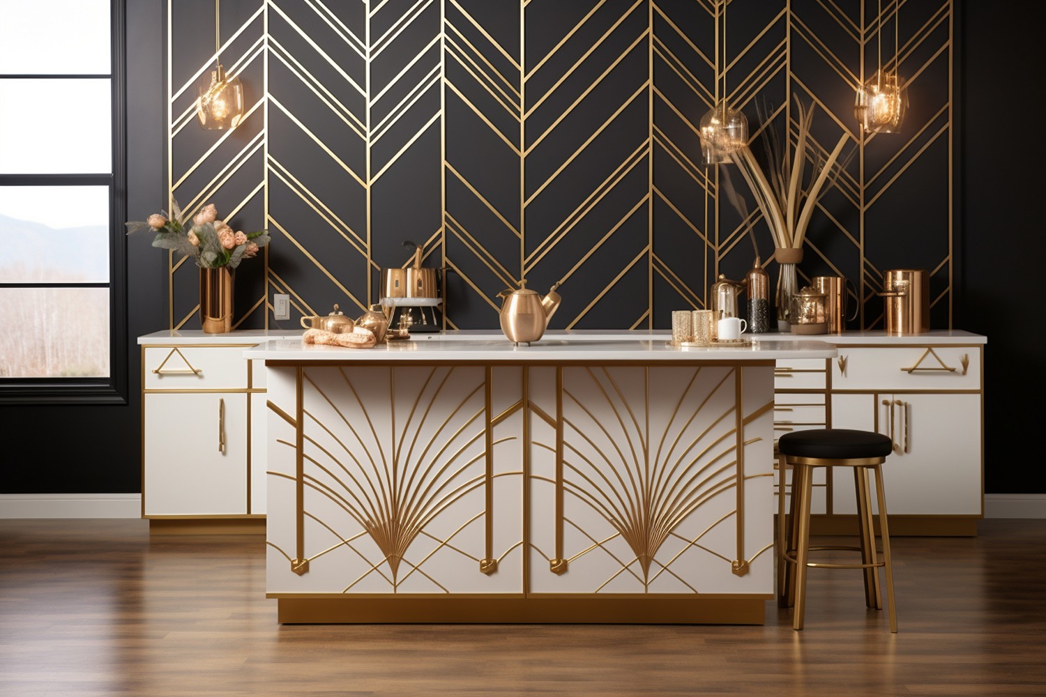 art deco kuchnia podlogi i wzory